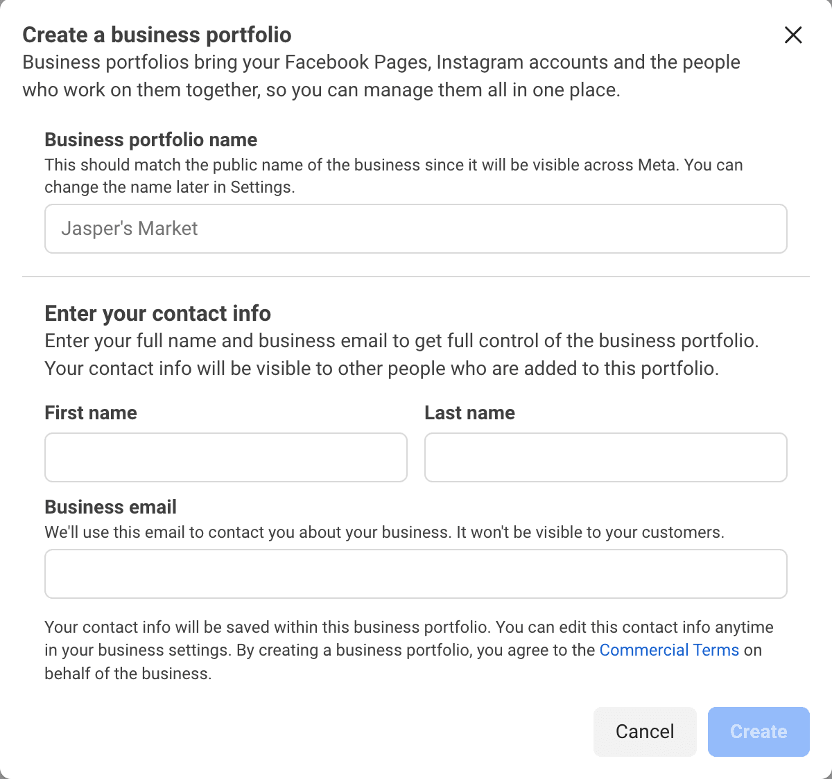 Create a Business Portfolio