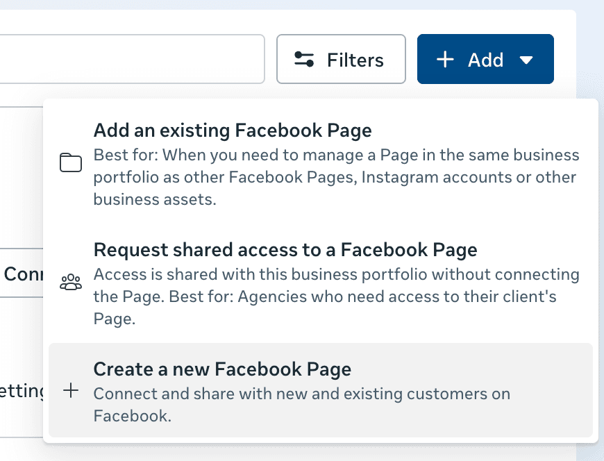Add a Facebook Page