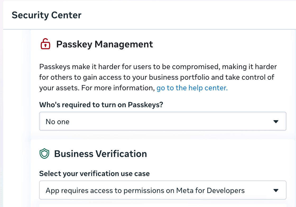 Security Center - Business Verification