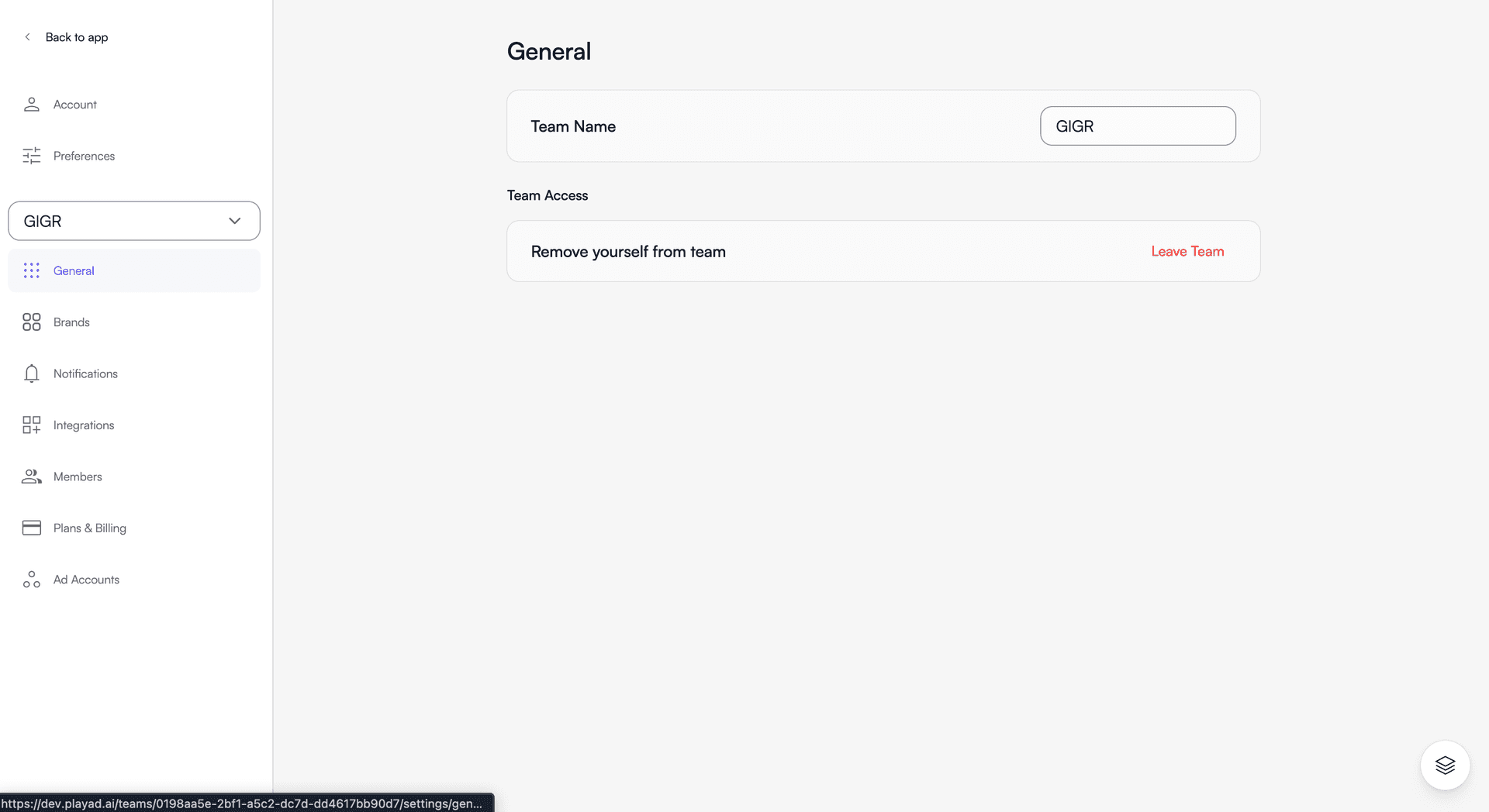 General settings