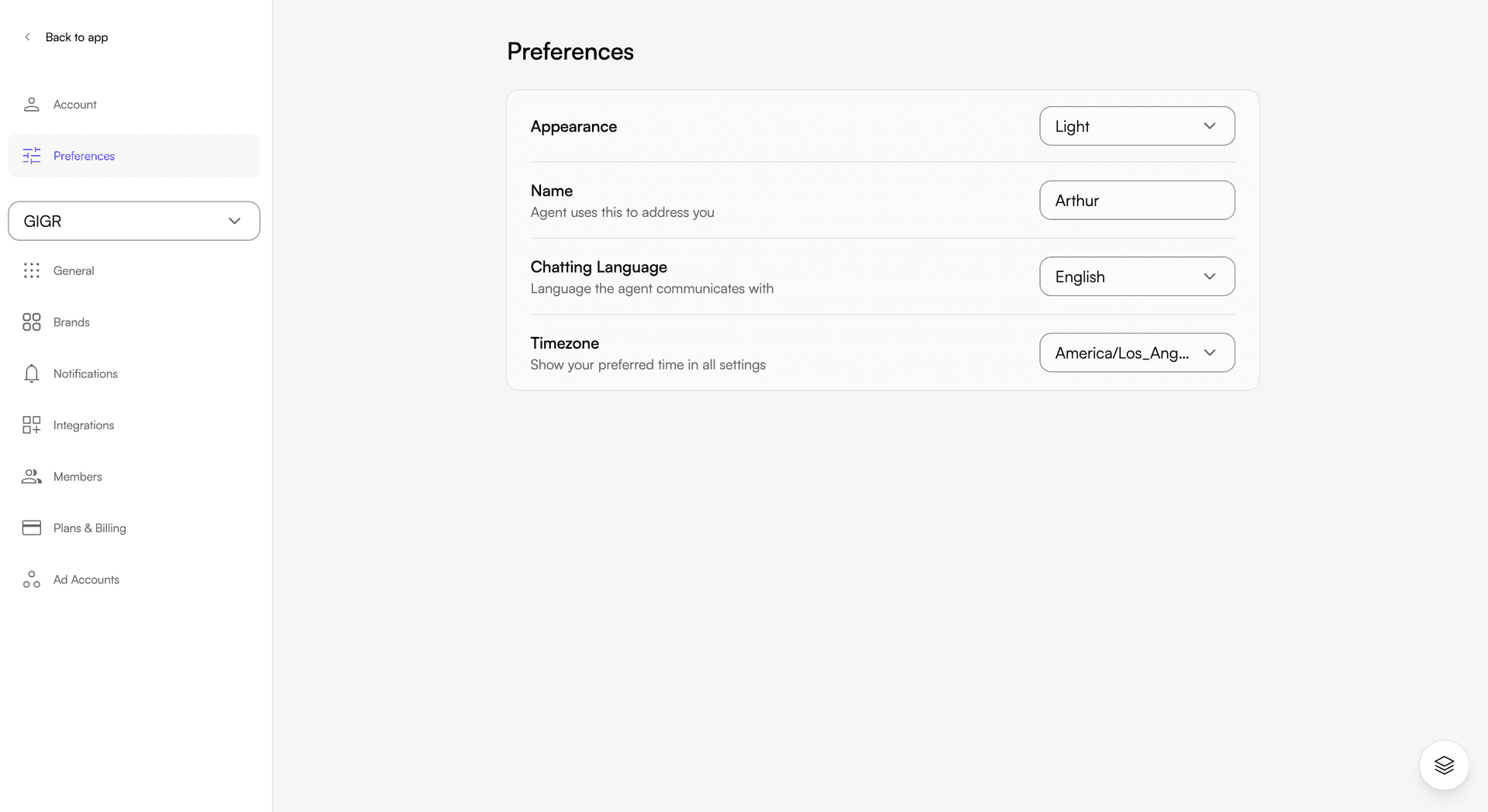 Preferences