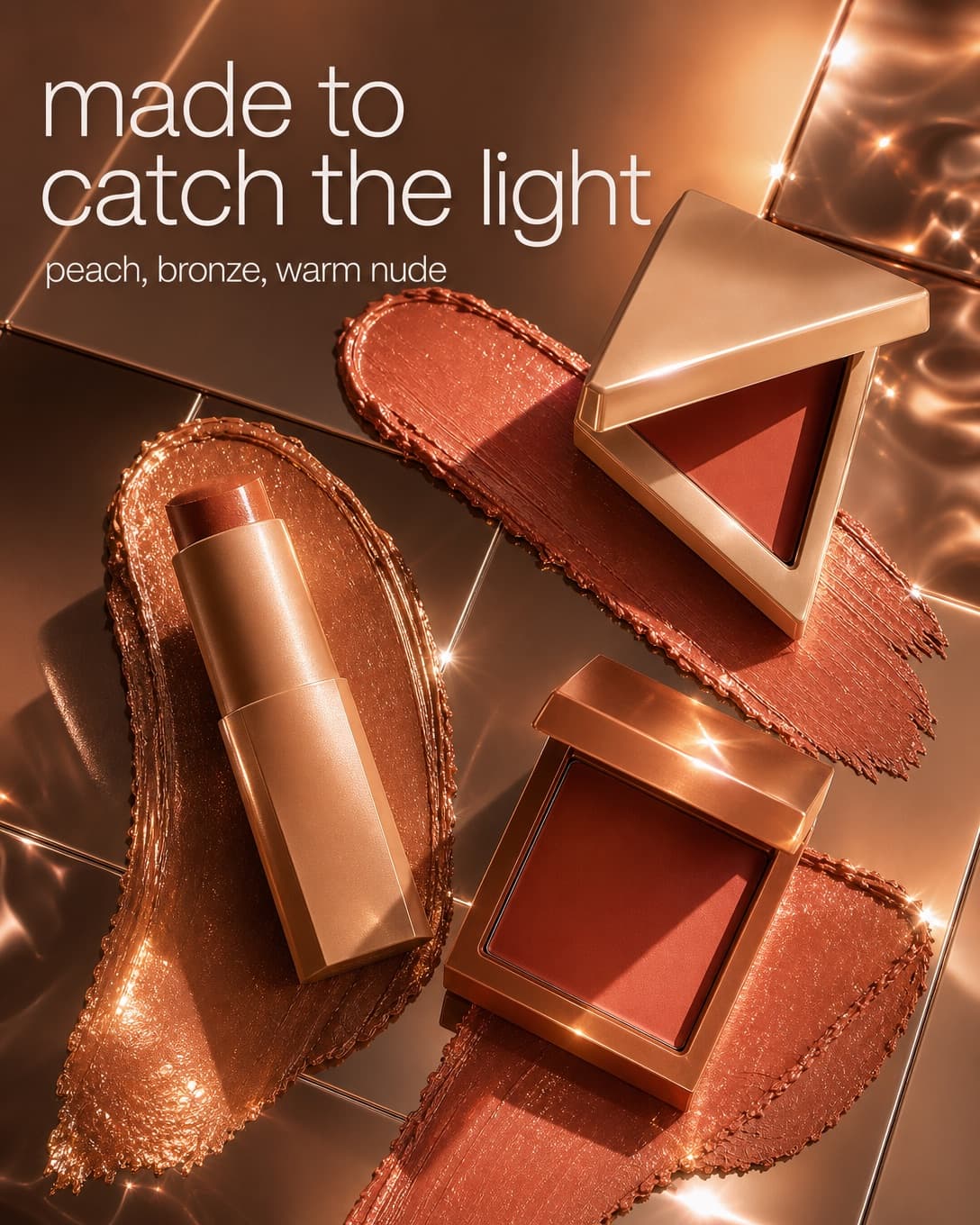 Warm-toned makeup ad creative prepared by Playad
